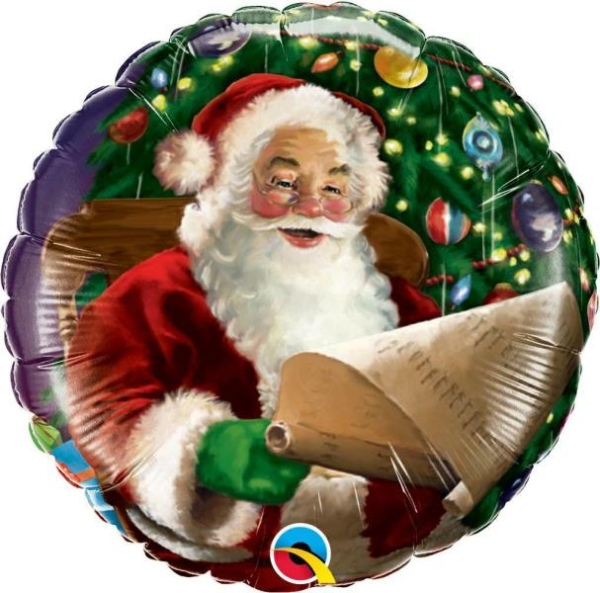 PALLONE MYLAR 18'' SANTA CHRISTMAS LIST