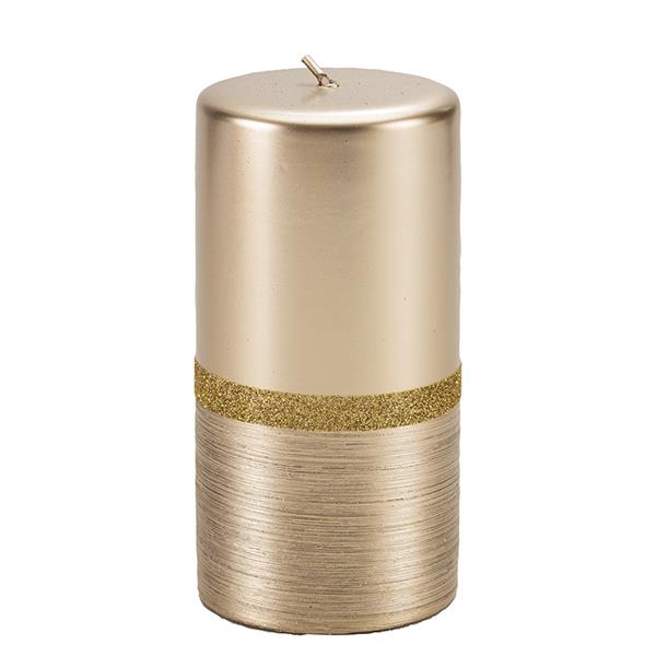 CANDELA CILINDRO ORO CM.7,3x7,3x14,3 PZ.1