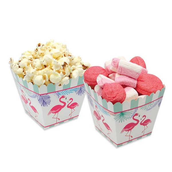 BOX PORTA CARAMELLE POP CORN FENICOTTERO FLAMINGO PZ.6